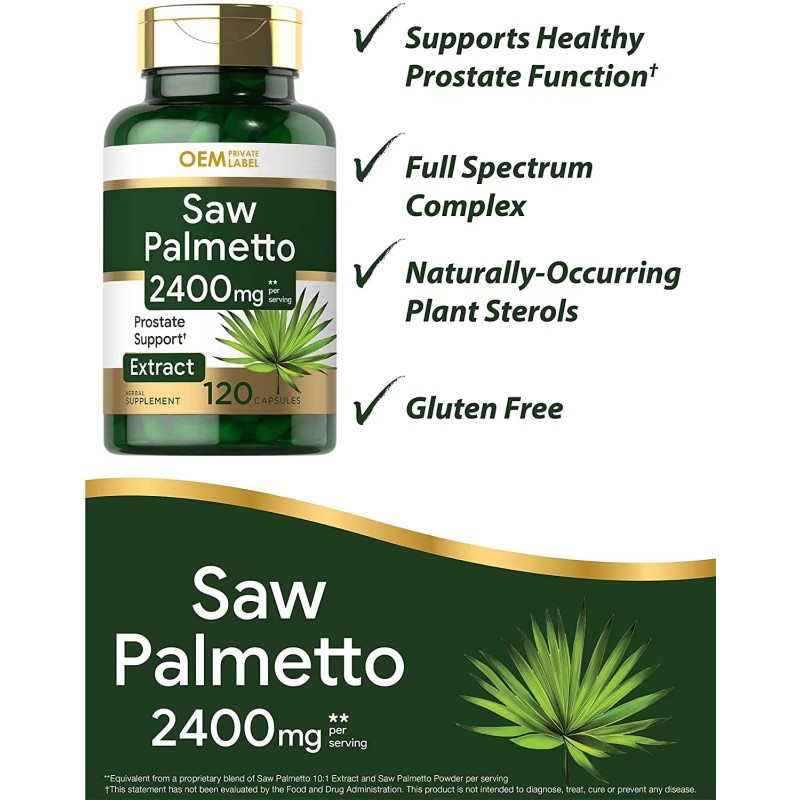 Saw Palmetto Capsules Supplier - OEM Women Hair Growth