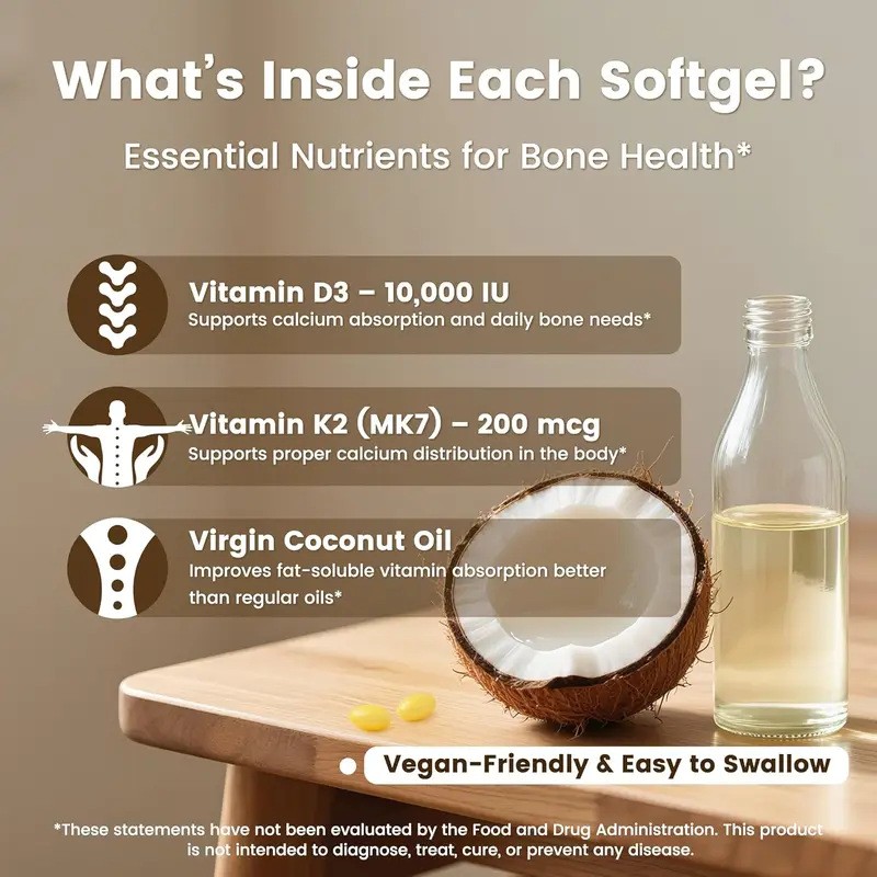 Vitamin D3 K2 Manufacturer - OEM Coconut Oil Bone Immune