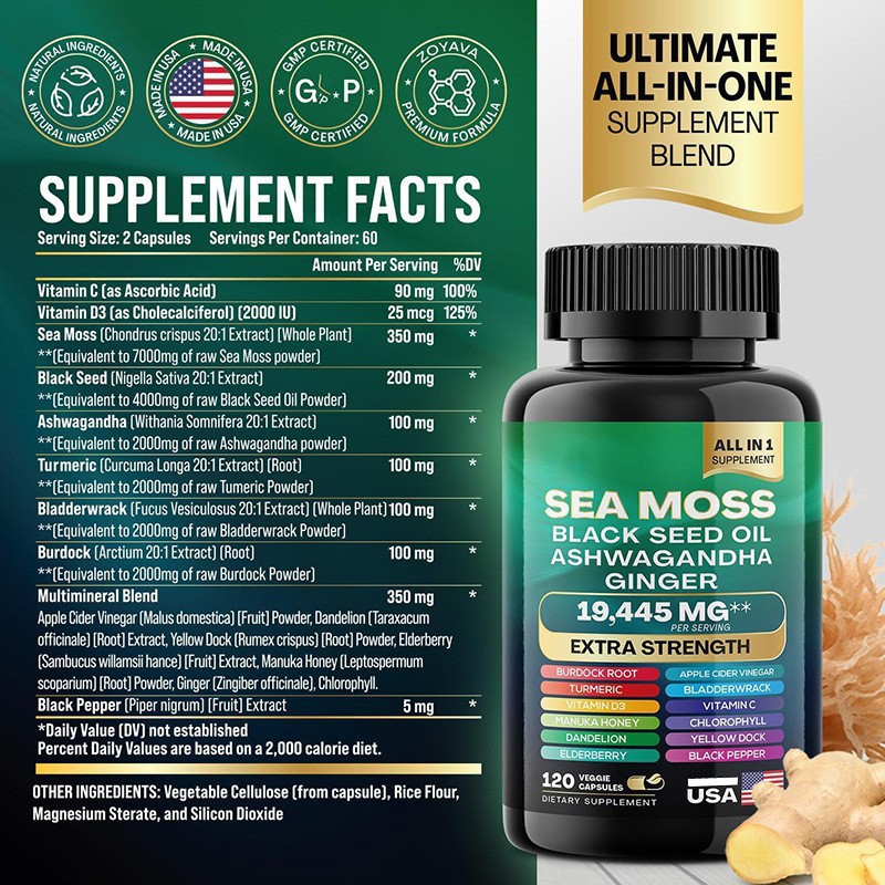 Herbal Capsules Supplier - OEM Sea Moss Ashwagandha Blend