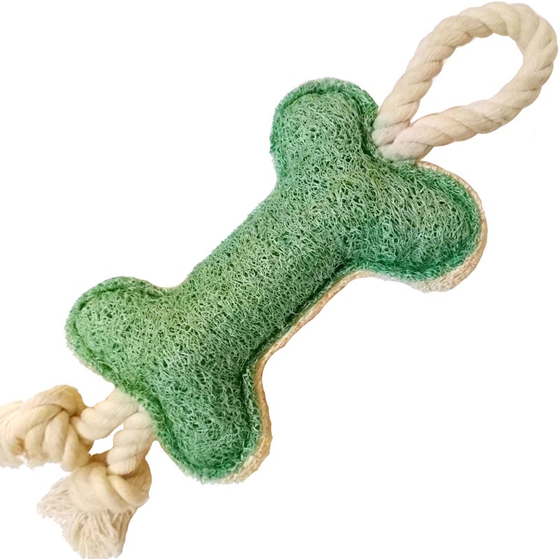 Dog Toy Manufacturer - Cotton Rope Loofah Squeaky Bone Custom