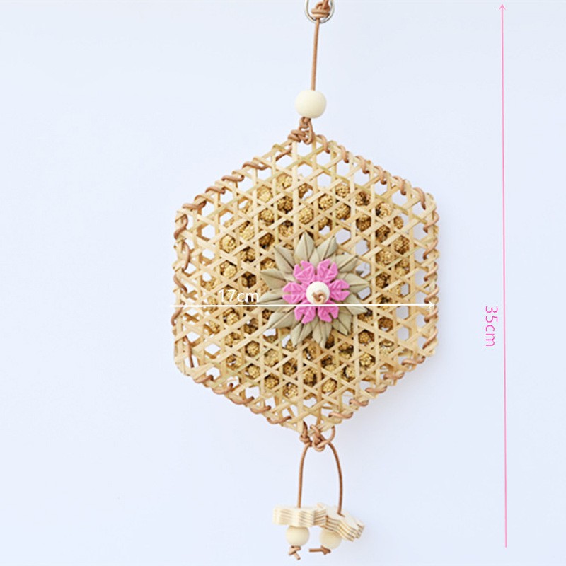 Parrot Toys Supplier - Bamboo Foraging Cage with Palm Leaves Custom Design