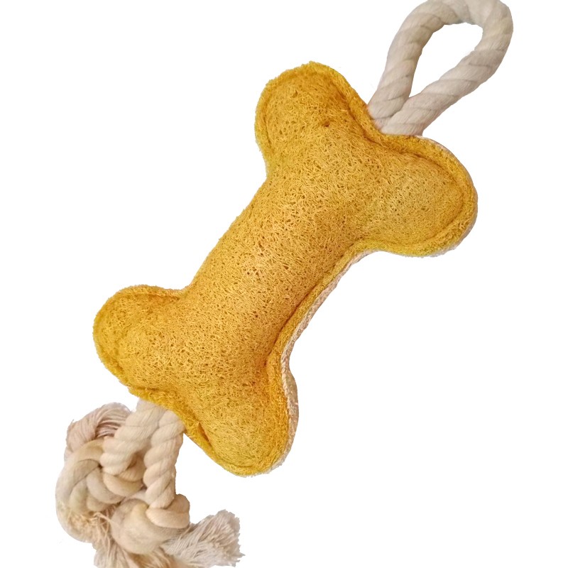 Dog Toy Manufacturer - Cotton Rope Loofah Squeaky Bone Custom