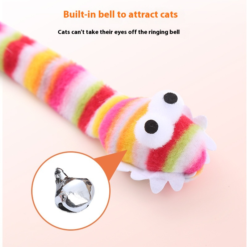 Pet Toy Manufacturer - Rainbow Snake Stuffed Bell Funny Stick Custom