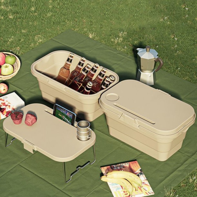 Folding Storage Supplier - Camping Picnic Desk with Lid Tray