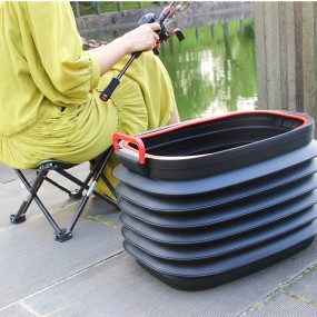 Folding Bucket Supplier - Plastic Round Container 37x26cm