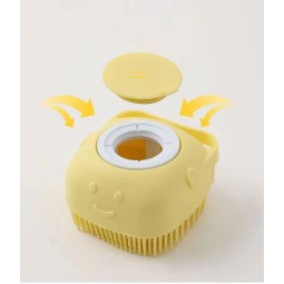 Pet Bath Brush Supplier - Yellow Silicone Shower Cleaning Brush