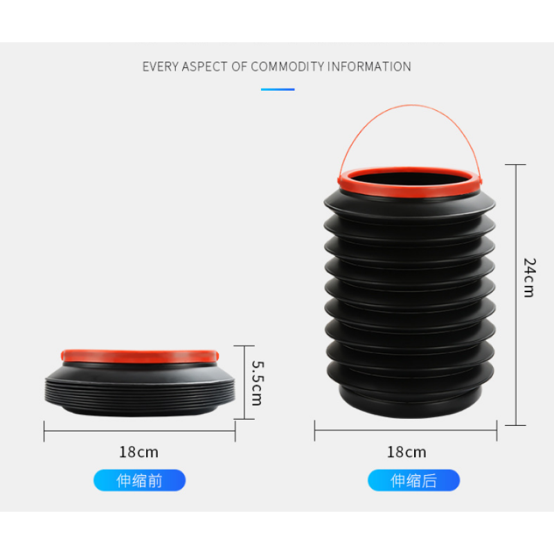 Car Trash Bucket Factory - Standing Round Plastic Collapsible