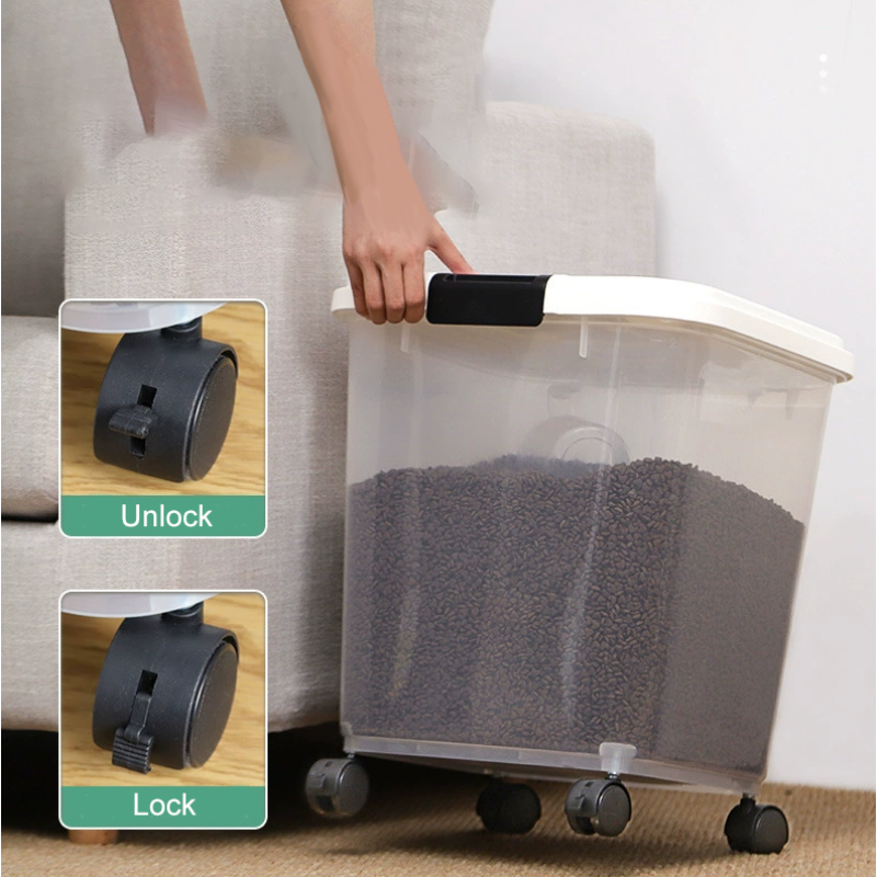 Pet Food Storage Supplier - Airtight Bin with Casters for Pets