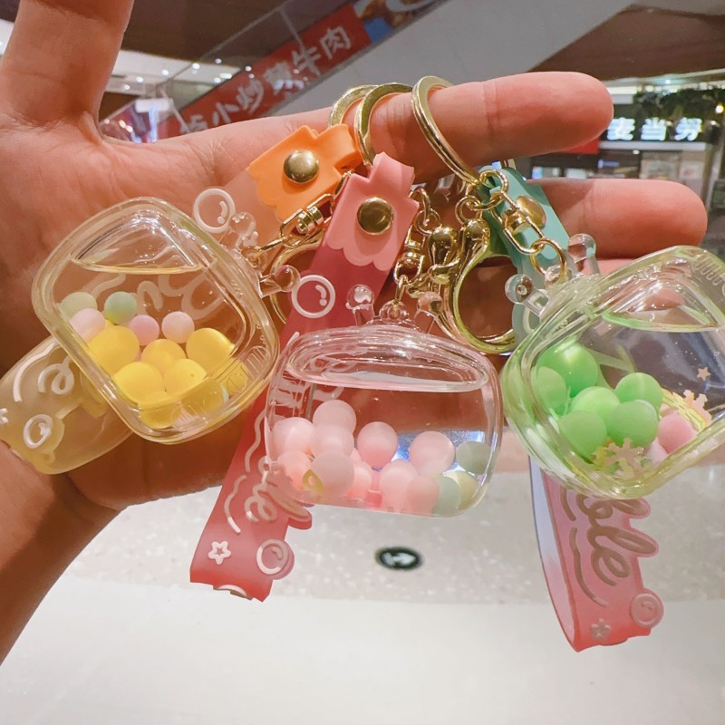 Flow Sand Keychain Manufacturer - Cartoon Yayli Oil Bottle Pendant