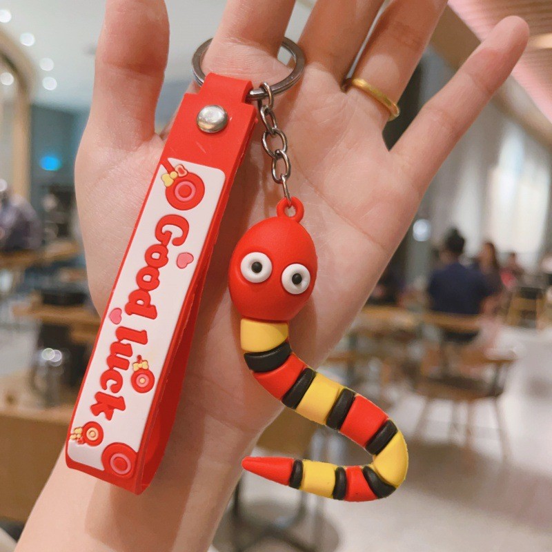 Rainbow Snake Keychain Supplier - PVC Plastic Soft Glue Doll