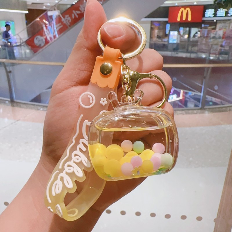 Flow Sand Keychain Manufacturer - Cartoon Yayli Oil Bottle Pendant