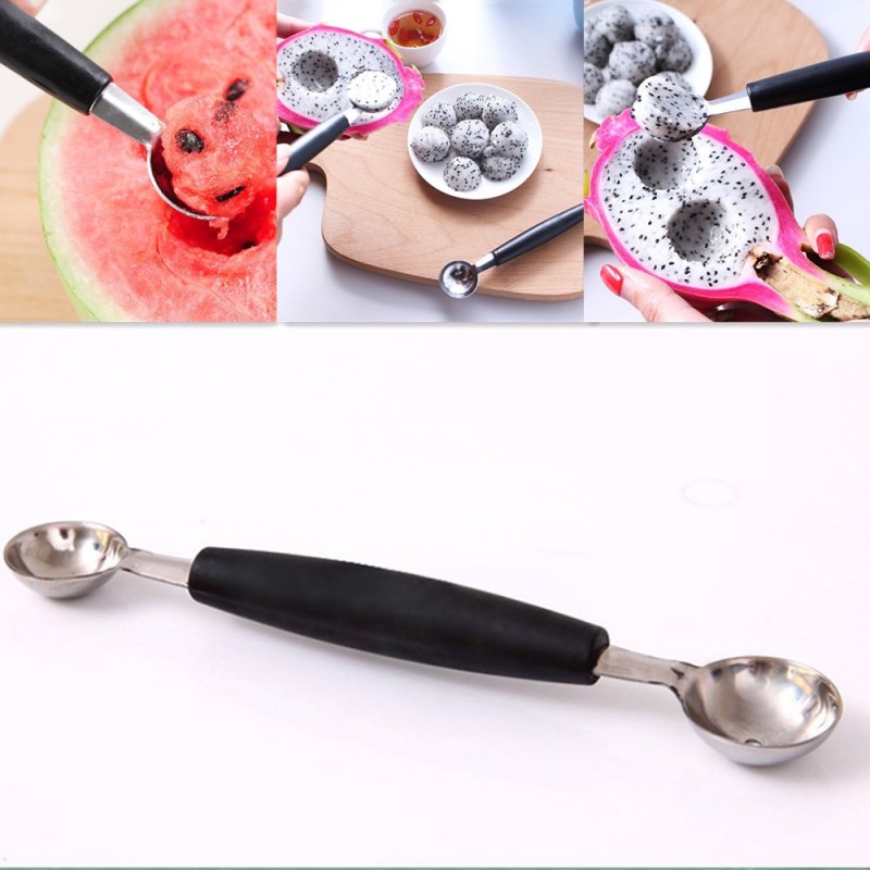 Melon Baller Supplier - Stainless Steel Double Head Fruit Scoop