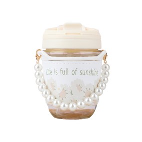 Glass Water Cup Factory - Cute Double Drink Pearl Portable