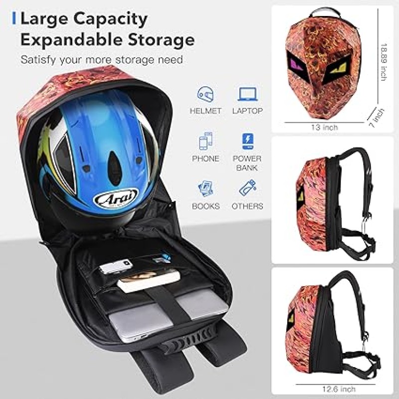 LED Backpack Supplier - Waterproof Hard Shell Motorcycle Helmet