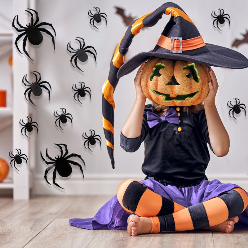 Halloween Sticker Factory - 3D Spider Wall Haunted House Decoration