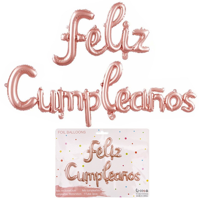 Spanish Letter Balloons Factory - 16 Inch Lowercase Feliz Cumpleanos