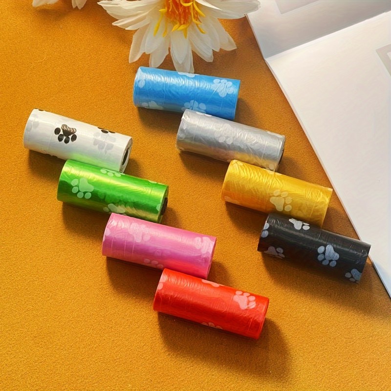 Pet Waste Bags Factory - 6pcs Paw Print Plastic Cleaning Bags