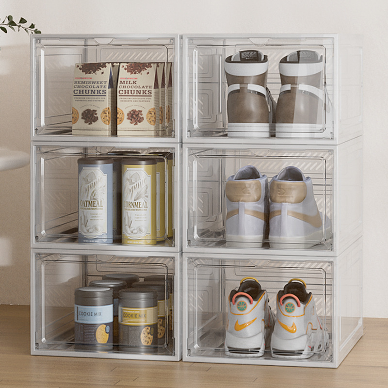 Shoe Storage Box Supplier - Moisture-Proof Transparent Plastic Stackable