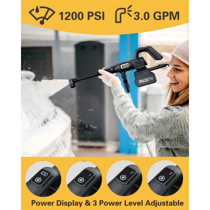 Cordless Pressure Washer Manufacturer - 1200PSI Battery Powered Portable