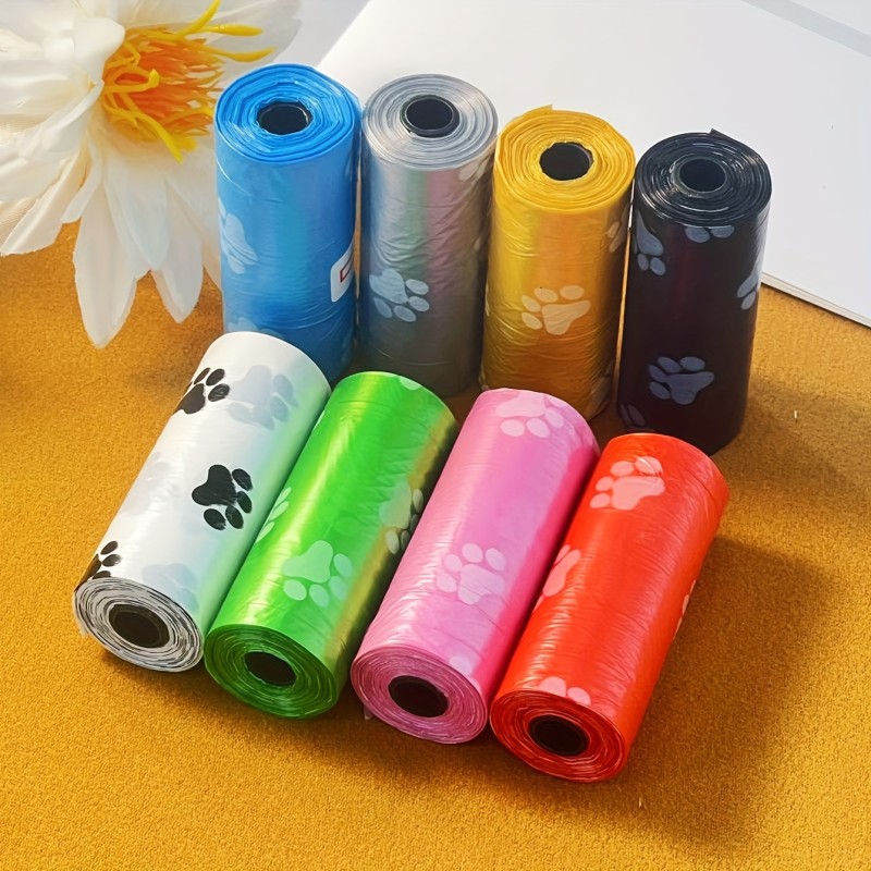 Pet Waste Bags Factory - 6pcs Paw Print Plastic Cleaning Bags