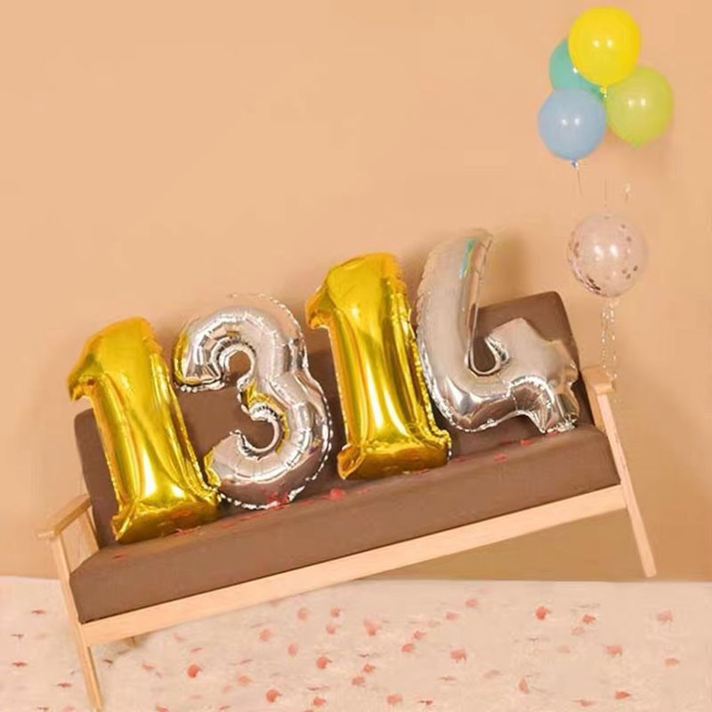 Foil Balloons Supplier - 16 Inch Gold Number Silver Birthday Party