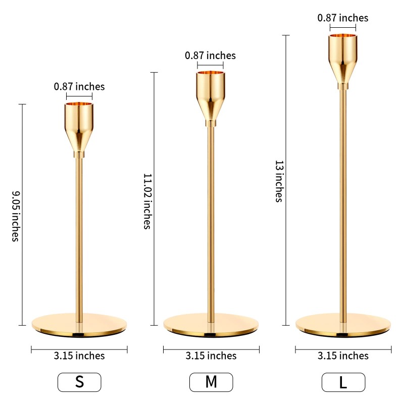 Candle Stick Holder Supplier - Rose Gold Tall Rustic Taper Iron