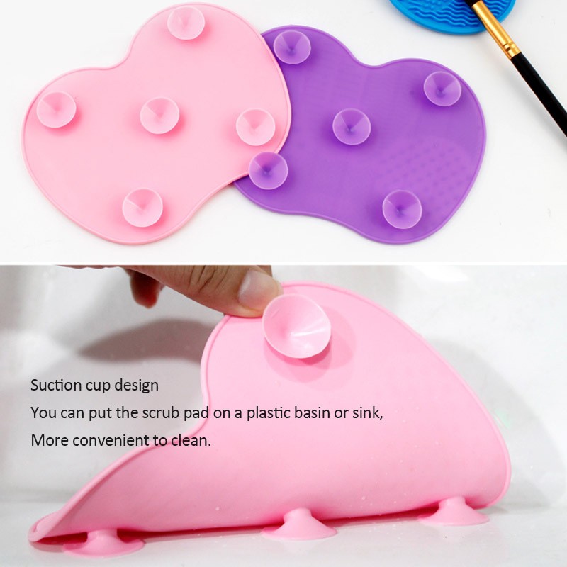 Makeup Brush Scrubber Supplier - Apple Shape Silicone Cleaning Mat