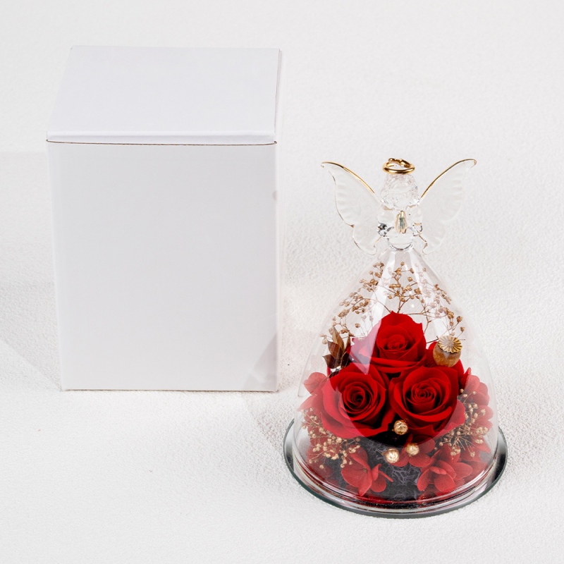 Glass Rose Ornament Supplier - Handmade LED Eternal Flower Gift Box