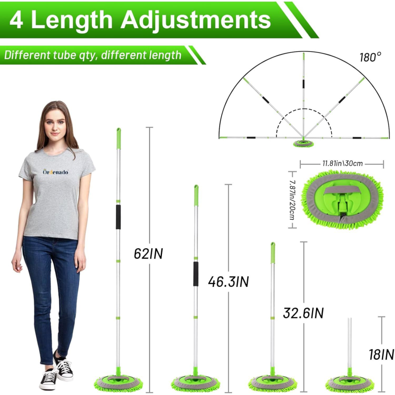 Car Wash Brush Kit Manufacturer - 62-Inch Long Handle Microfiber Mop