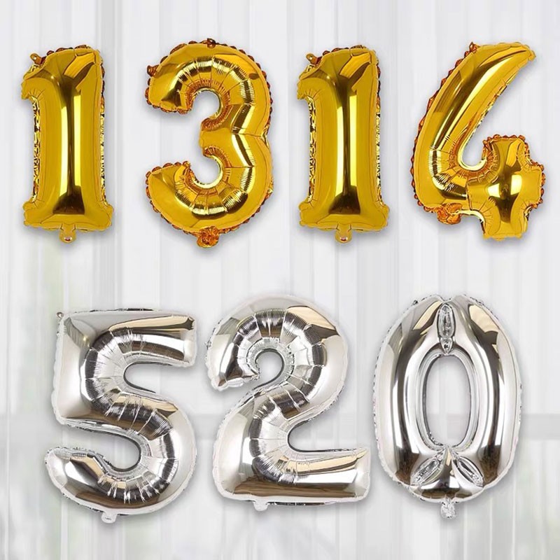 Foil Balloons Supplier - 16 Inch Gold Number Silver Birthday Party