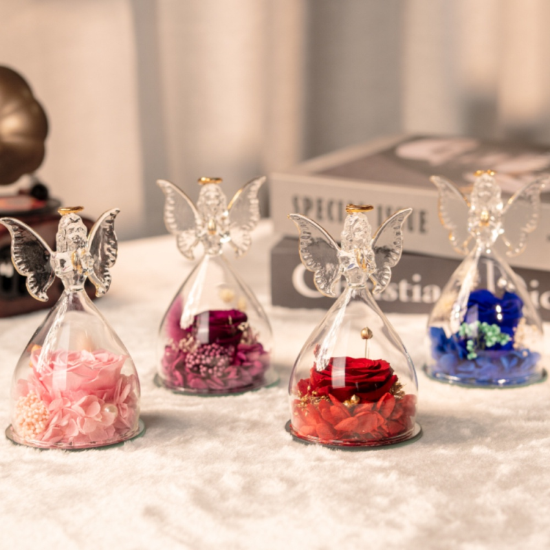 Glass Rose Ornament Supplier - Handmade LED Eternal Flower Gift Box