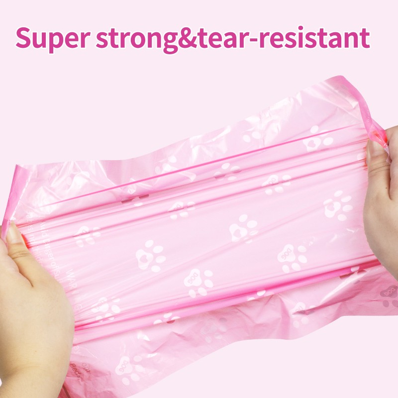 Pet Waste Bags Manufacturer - Pink Green Leak Proof Extra Thick
