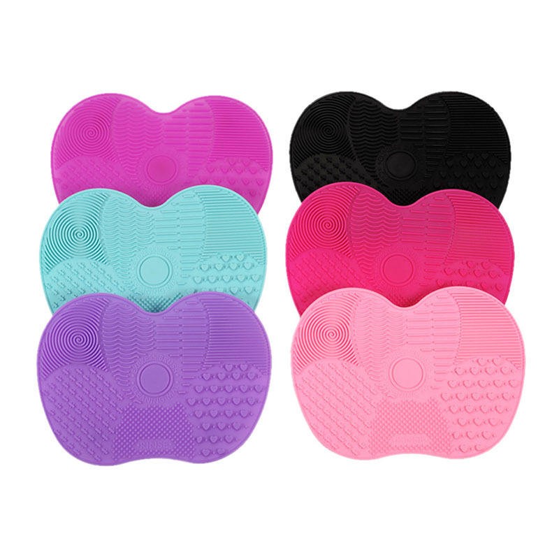 Makeup Brush Scrubber Supplier - Apple Shape Silicone Cleaning Mat