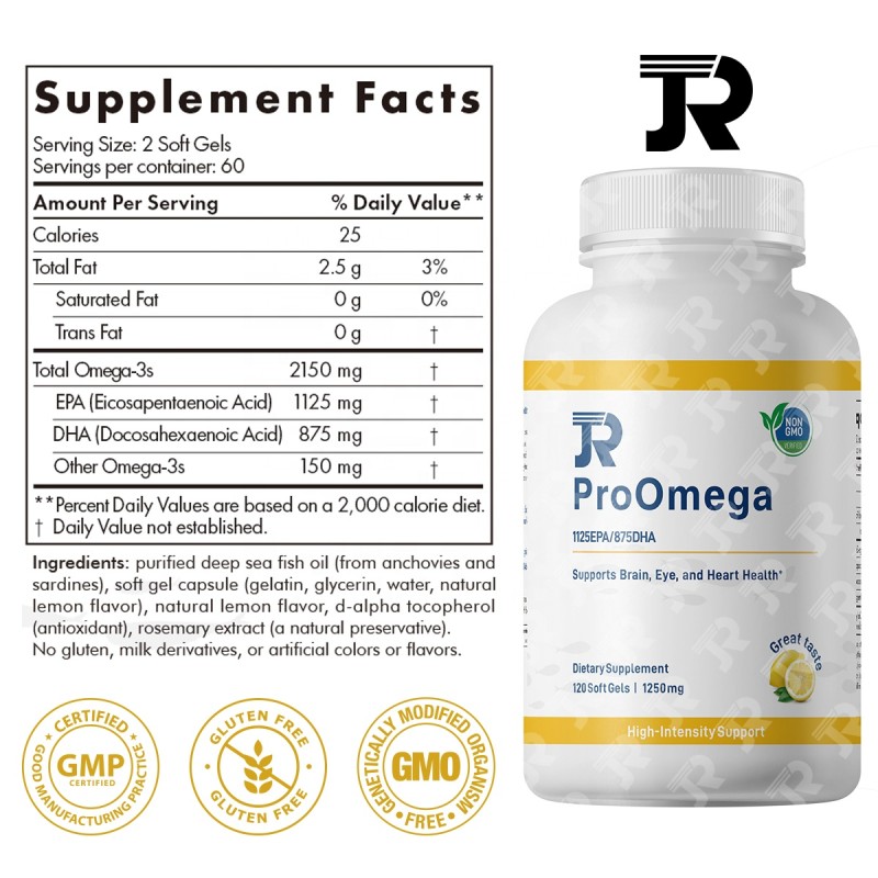 Omega-3 Fish Oil Softgels Manufacturer - OEM Custom 1250mg EPA