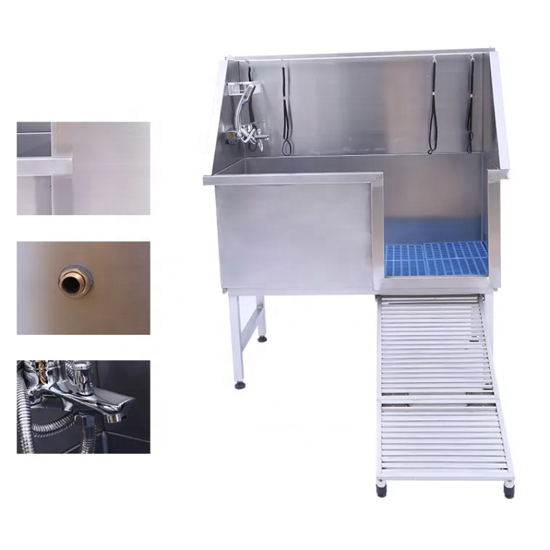 Dog Grooming Tub Manufacturer - Large Walk-in Ramp with Faucet