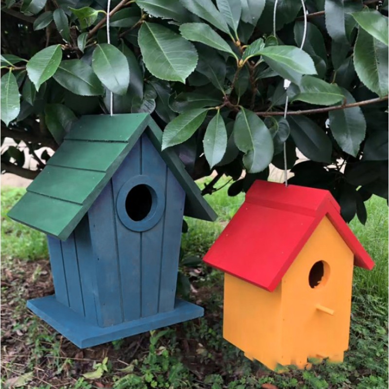 Wood Birdhouse Manufacturer - Colorful Hanging Garden Decorative