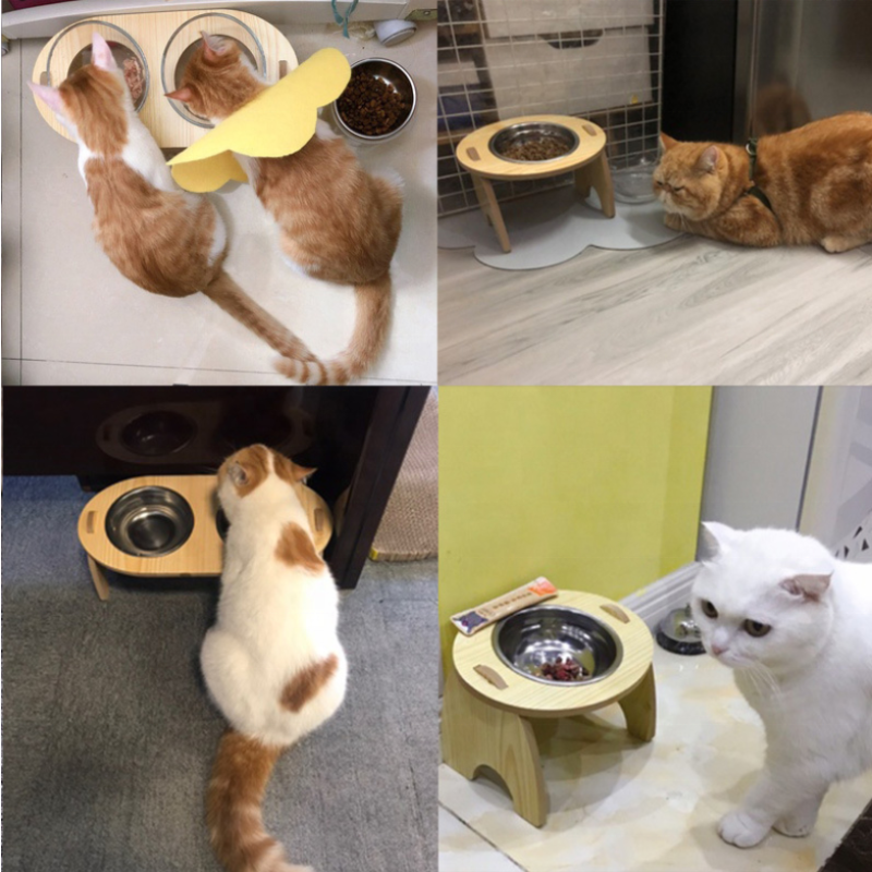 Pet Bowl Supplier - Raised Ceramic Stainless Steel Wooden Stand