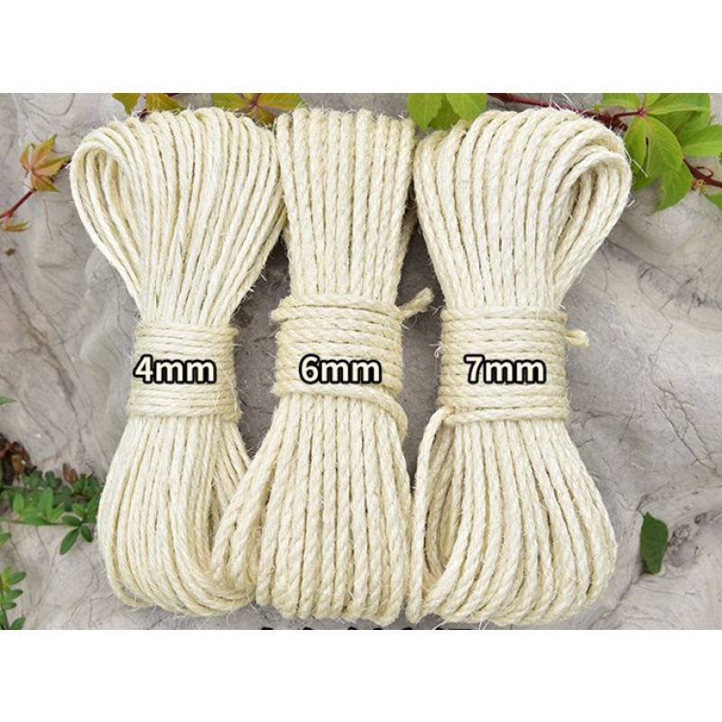 Sisal Rope Factory - 6mm 7mm 8mm Natural Unoiled for DIY