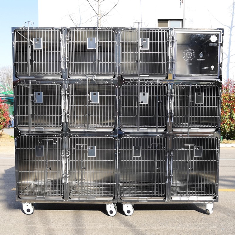 Veterinary Cage Factory - Twelve Compartments Hospital Quality