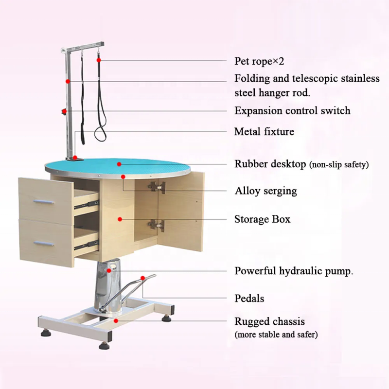 Pet Grooming Table Manufacturer - Hydraulic Lift 36 Inch with Cabinet