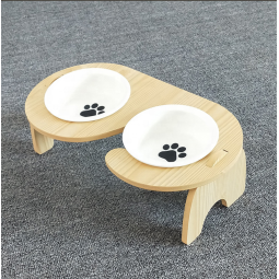 Pet Bowl Supplier - Raised Ceramic Stainless Steel Wooden Stand