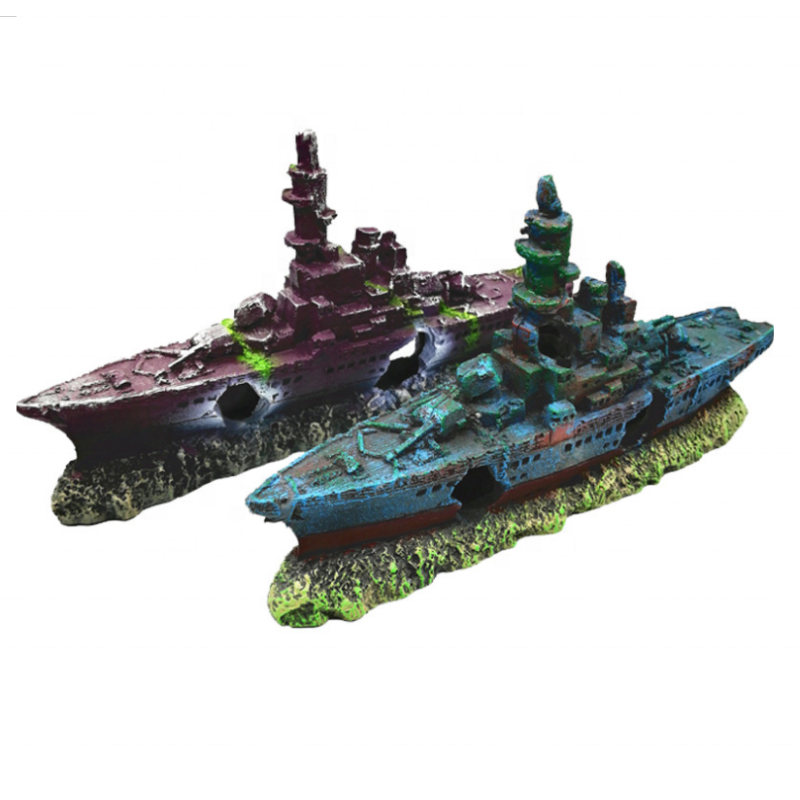 Resin Warship Decor Factory - Pirate Ship Shaped Tank Ornament
