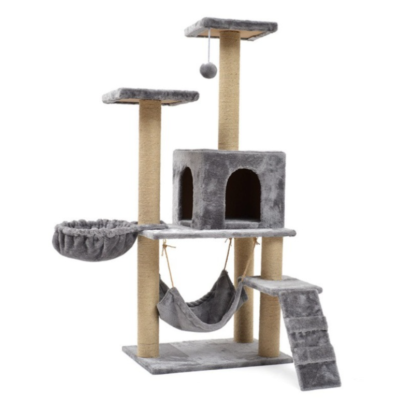 Cat Condo Supplier - Wood Modern Climbing Tree with Ball Tower
