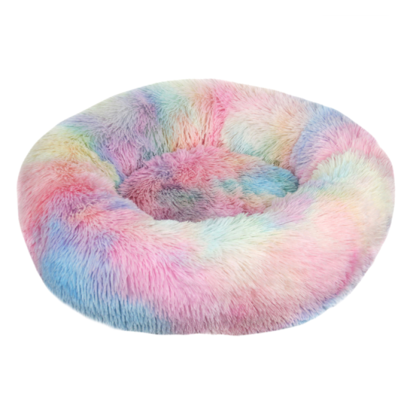 Pet Bed Supplier - Fluffy Plush Donut Cushion Round Designer
