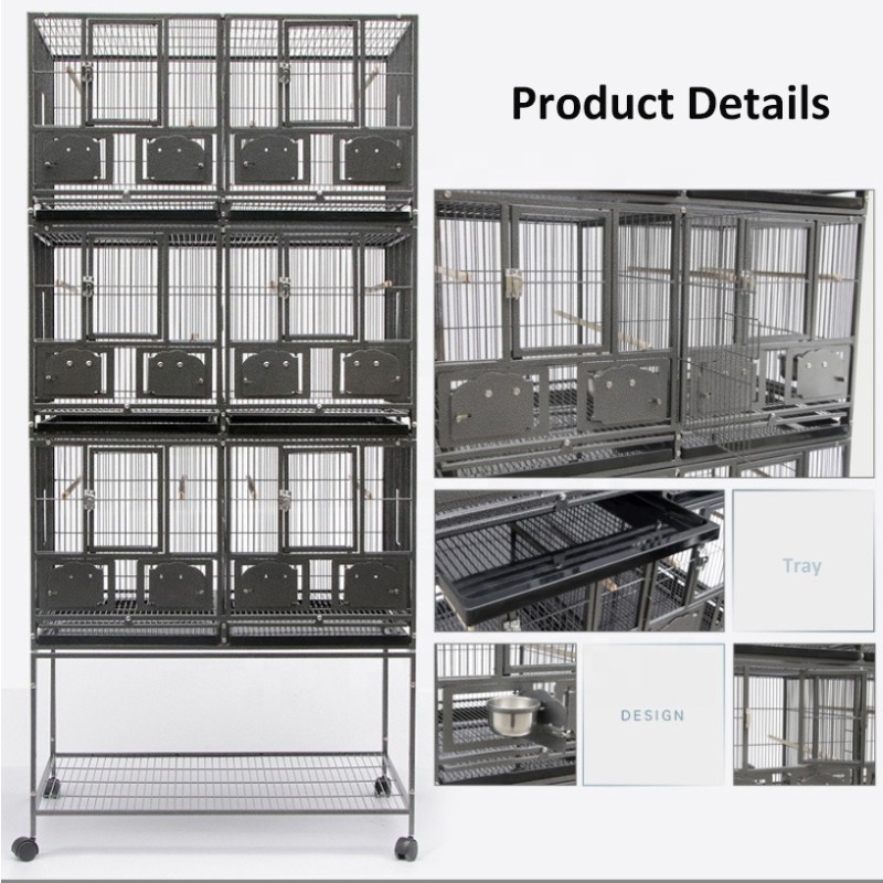 Bird Cage Supplier - Triple Stackable Divided Breeder Cage