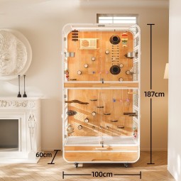 Parrot House Factory - Elegant Wooden Reinforced Metal Mesh