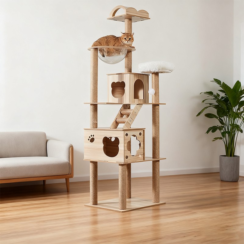 Cat Tree Tower Manufacturer - Modern Indoor Hammock Scratching Post
