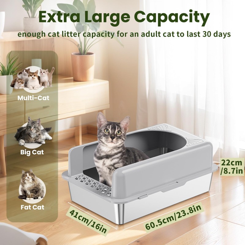 Cat Litter Box Manufacturer - Stainless Steel Odor-Free Lid
