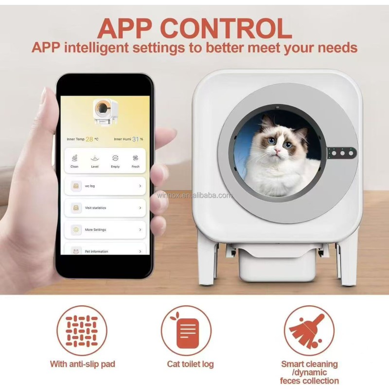 Cat Litter Box Supplier - Extra Large Low Noise App Control
