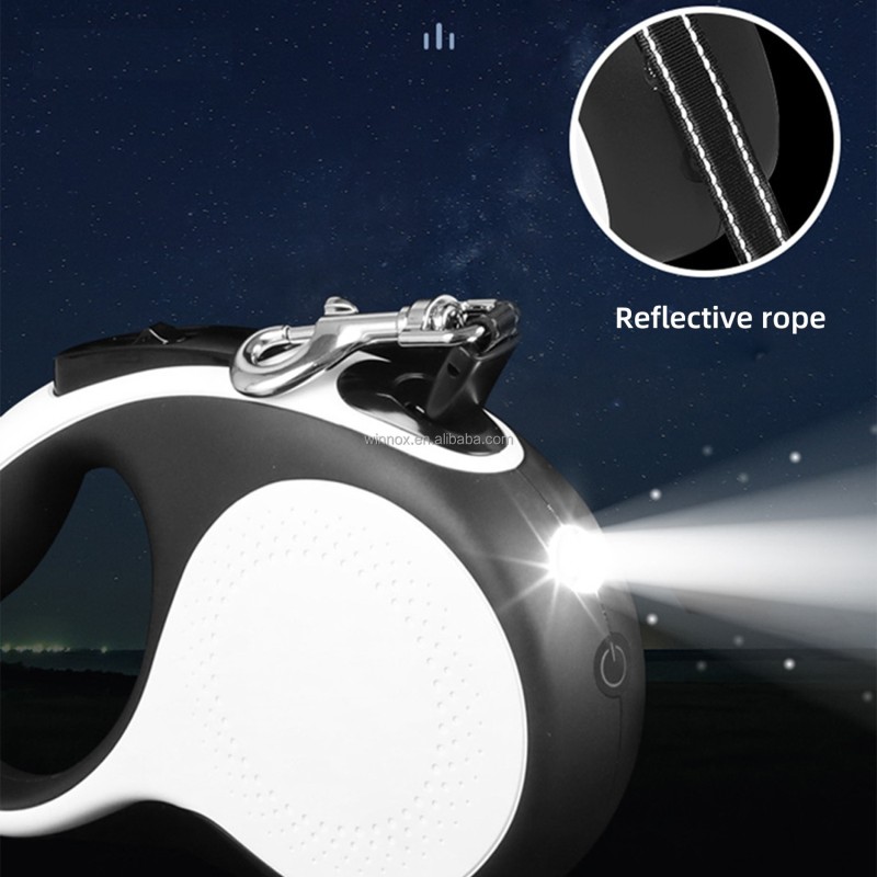 Dog Leash Supplier - Dual Retractable 5m LED Light